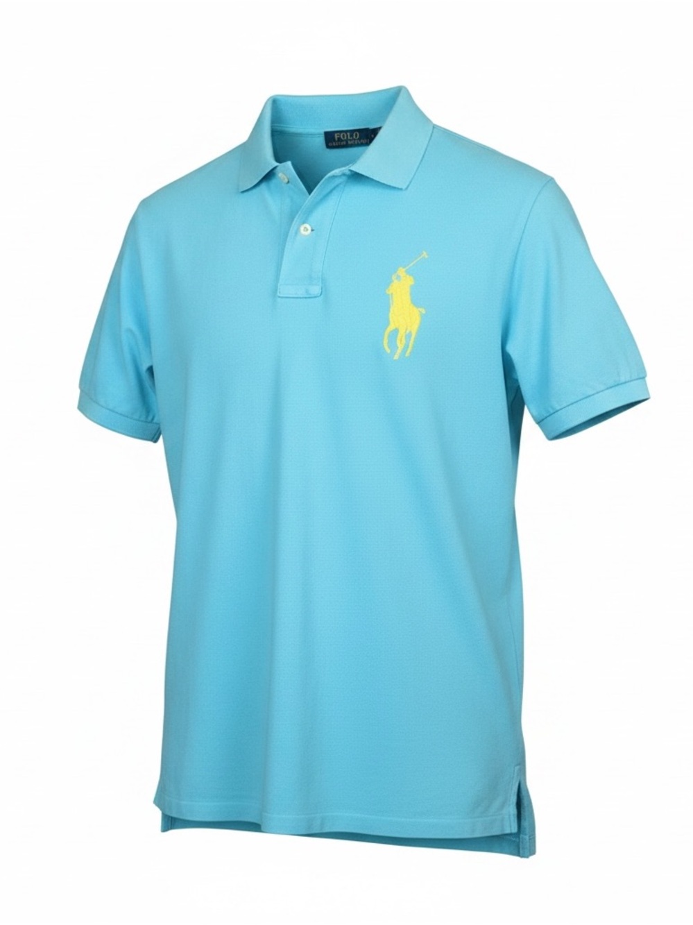 Polo by Ralph Lauren Aqua Blue Polo with Yellow Pony